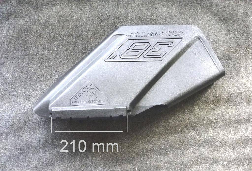 Zijuitworp Deflector voor Husqvarna - Partner - Jonsered - Lazer - Wizard - McCulloch Zitmaaier met een 97 Cm Maaidek