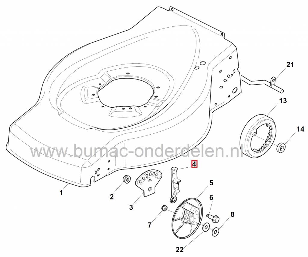 Hendel Hoogte Verstelling CASTELGARDEN Grasmaaier - Benzinemaaier - Loopmaaier, Stiga - Castel Garden - Mountfield - Alpina, onderdeel