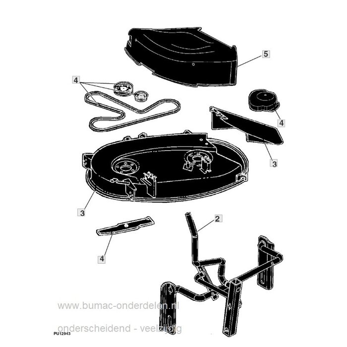 John Deere  Los Maaidek – 42 inch (107 cm) Zijuitworp – Voor L105, LA105, D105 en E100 series