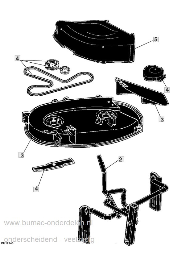 John Deere  Los Maaidek – 42 inch (107 cm) Zijuitworp – Voor L105, LA105, D105 en E100 series