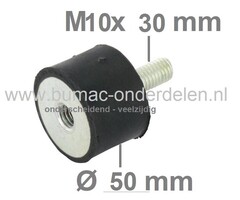Trillingsdemper Ø50x30 M10, viberatiedempers, motorrubbers, trilplaatrubber, stootrubber