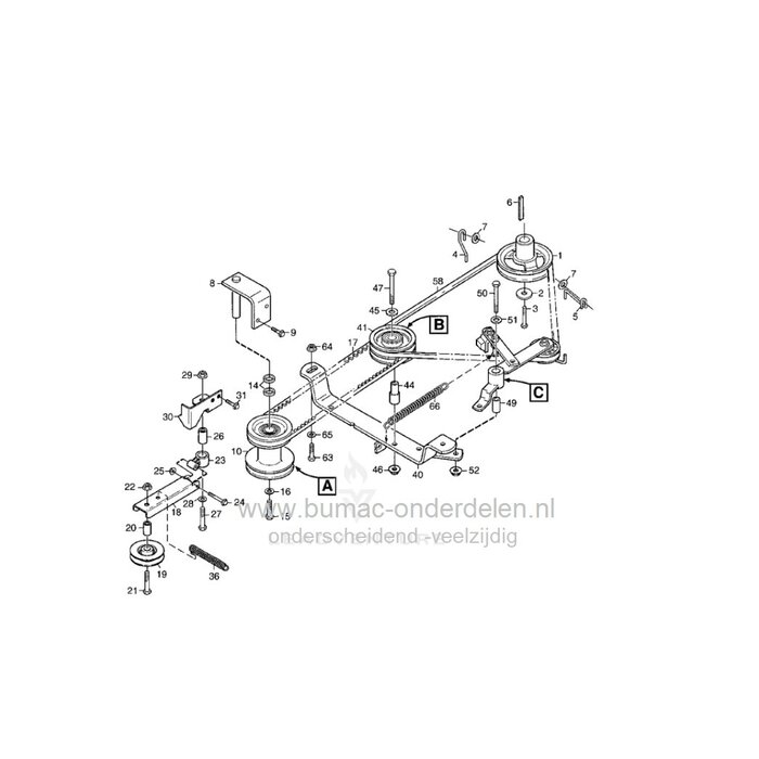 V-snaar voor Aandrijving Voor Stiga, Castelgarden, Mountfield & Alpina Zitmaaiers | Servicecode 9585-0139-01