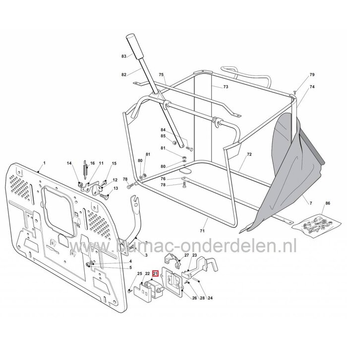 Behuizing Schakelaar Vangbak CASTELGARDEN - STIGA - MOUNTFIELD - ALPINA Zitmaaier - Tuintrekker, Huis voor Schakelaar Vangbak Vol