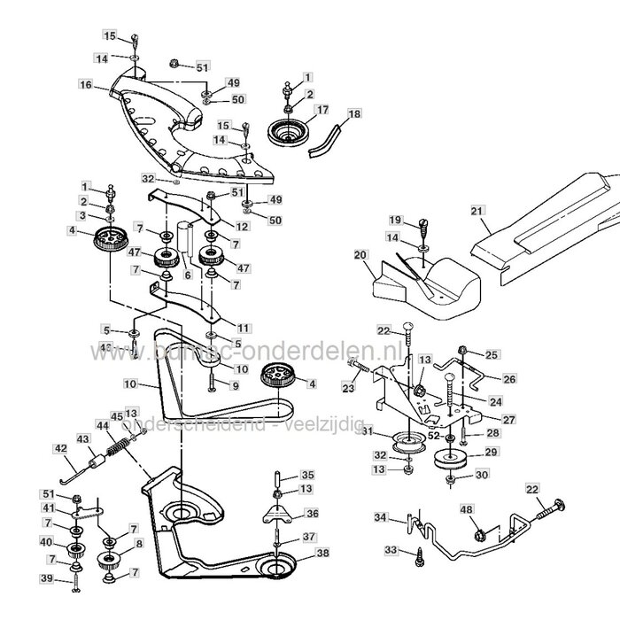 V-snaar voor maaidek voor John Deere LTR155, LTR166, LTR180 zitmaaiers met 42 Inch - 107 Cm Maaibreedte, Riem voor Aandrijving van de Maaimessen bij John Deere, Sabre, Sabo, Tuintrekkers, Frontmaaiers, Minitractors