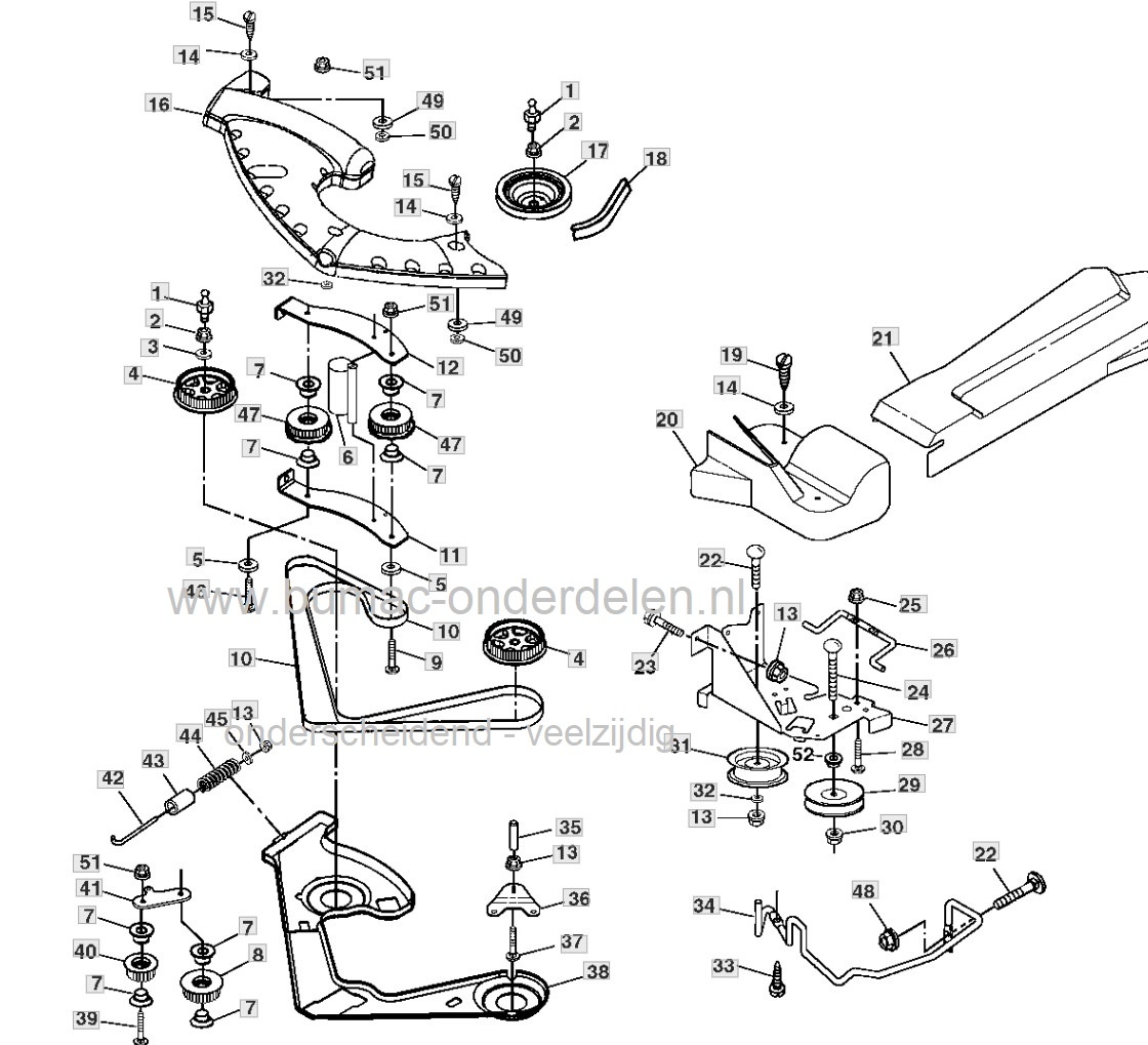 V-snaar voor maaidek voor John Deere LTR155, LTR166, LTR180 zitmaaiers met 42 Inch - 107 Cm Maaibreedte, Riem voor Aandrijving van de Maaimessen bij John Deere, Sabre, Sabo, Tuintrekkers, Frontmaaiers, Minitractors