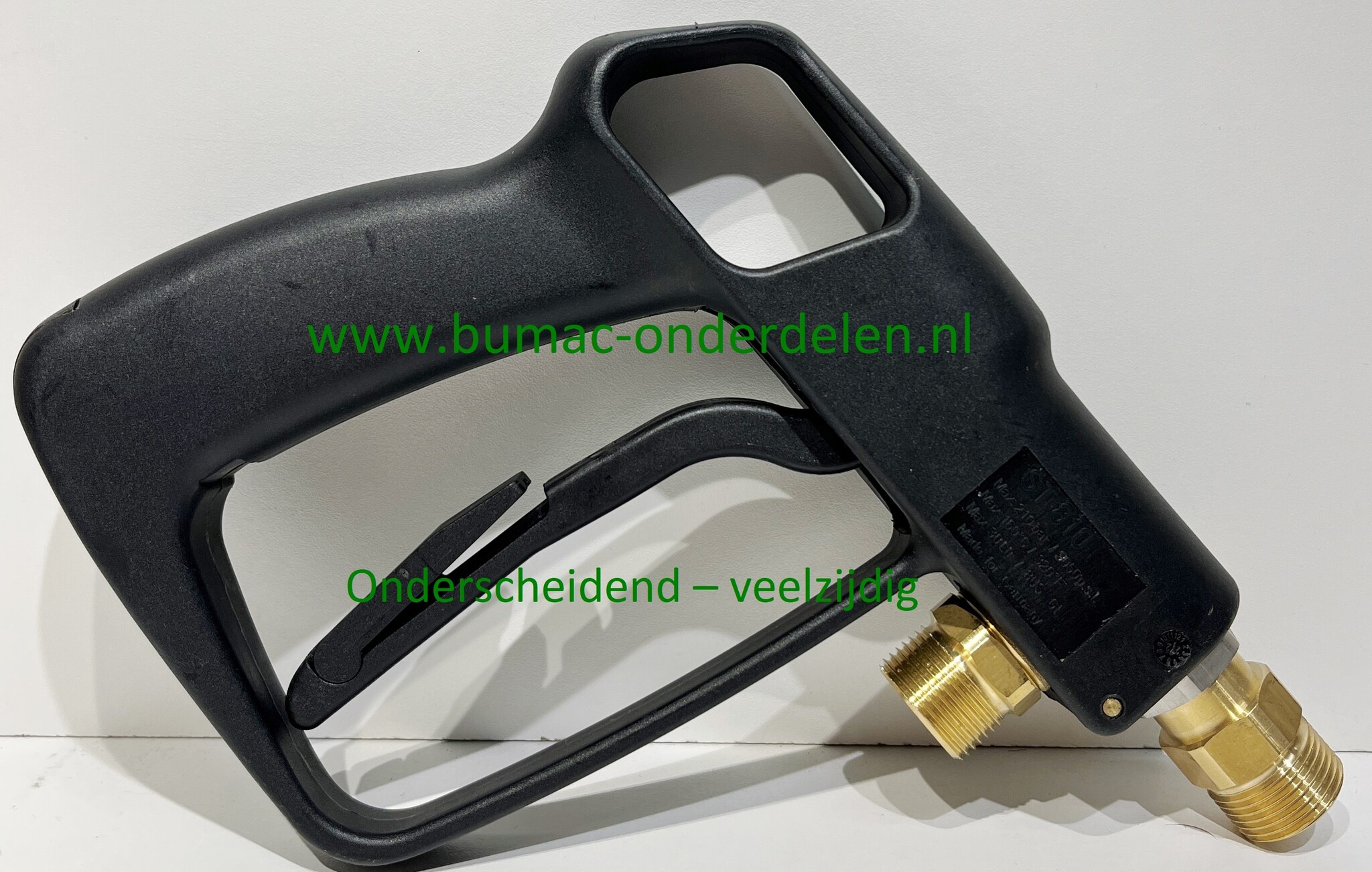 Hogedrukspuitpistool 210 bar – Max. doorstroom 30 l/min – Aansluiting 22 x 1,5 – Max. 150°C – Standaard uitvoering voor hogedrukreinigers