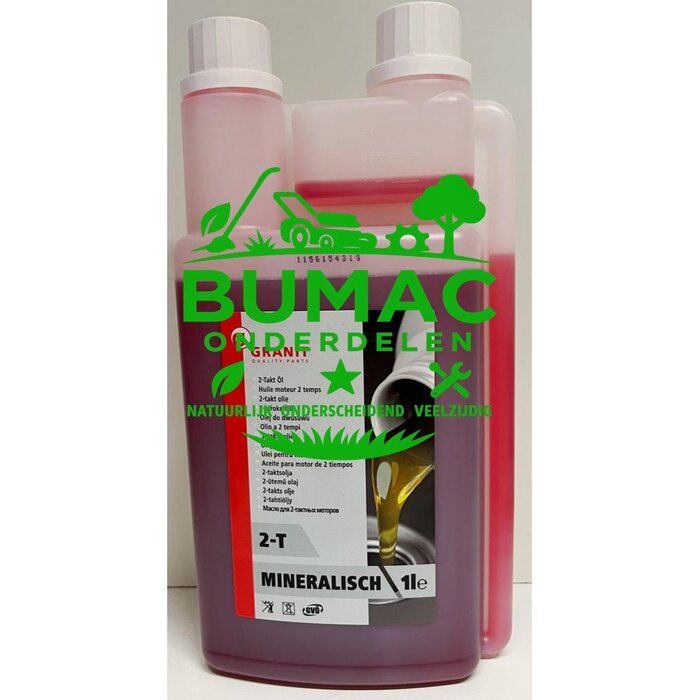 Mineraal 2-takt onderdeel olie rood – zelfmengend smeermiddel voor tuin- en parkmachines