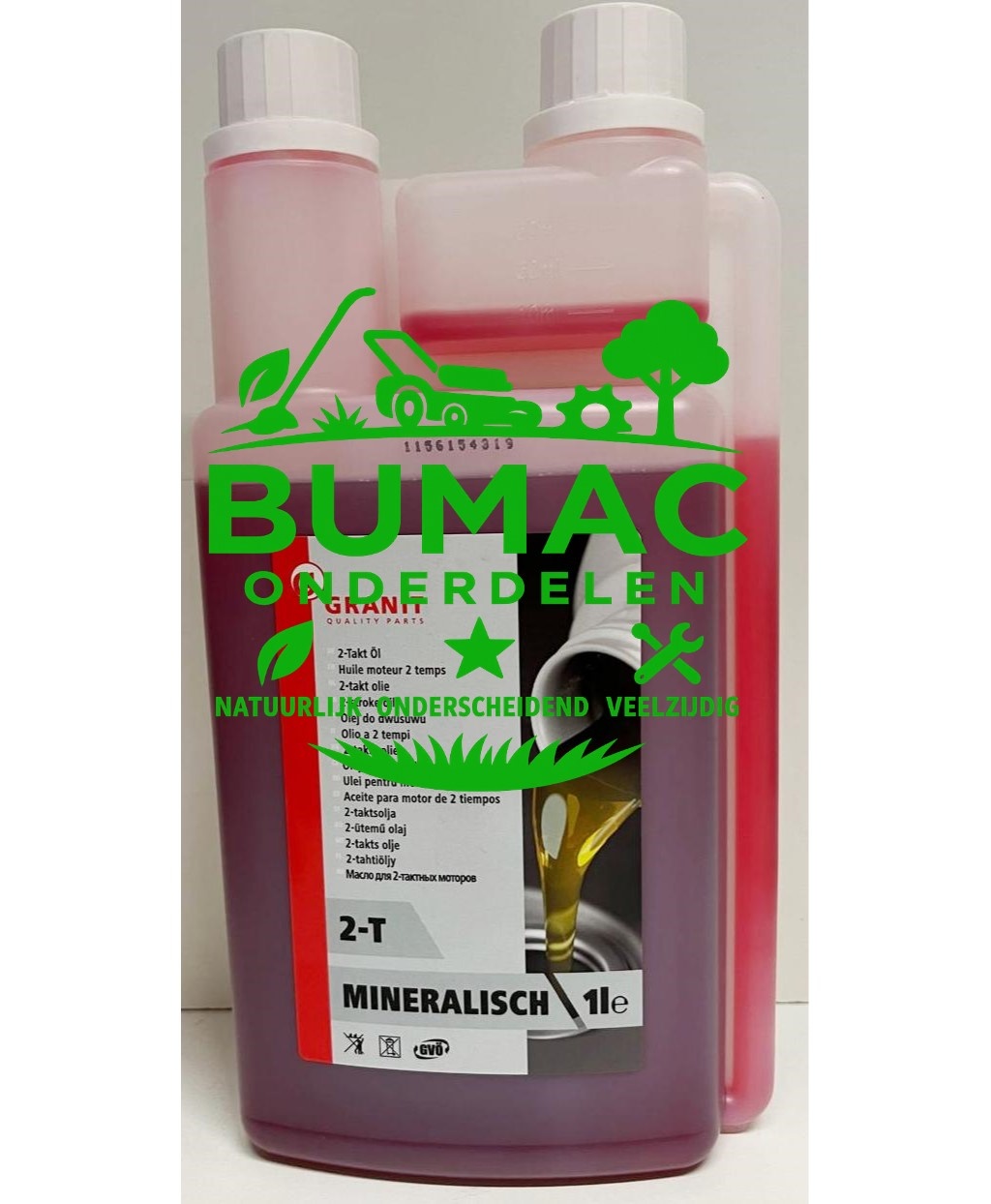 Mineraal 2-takt onderdeel olie rood – zelfmengend smeermiddel voor tuin- en parkmachines