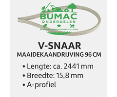 V-snaar maaidekaandrijving 96 cm – geschikt voor Cub Cadet XT1 / XT2, MTD en Wolf-Garten