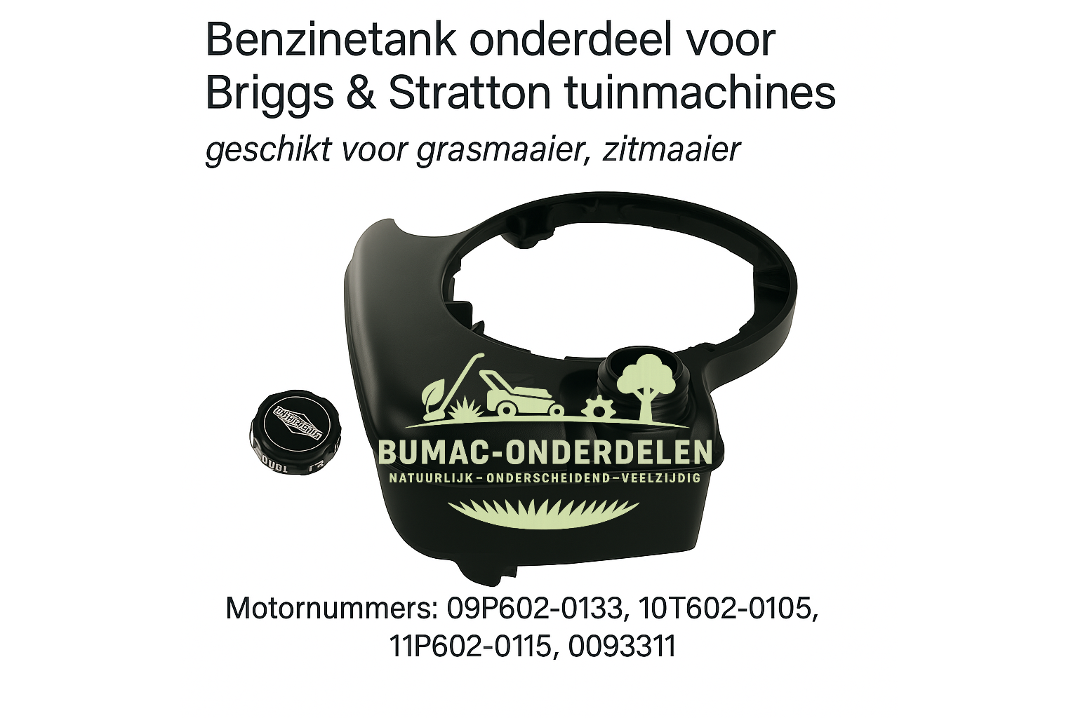 Benzinetank onderdeel geschikt voor Briggs & Stratton motoren – past op grasmaaiers en zitmaaiers