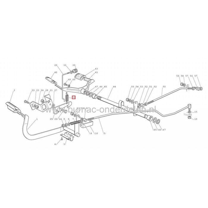Remveer CASTELGARDEN PDC140 - XDC135HD - XDC140 - XDC140HD, Mountfield T30M - 1430 - 1430H, Stiga SC84 - SC8414 - Estate Master HST, Zitmaaier - Frontmaaier - Tuintrekker, Veer voor Reminrichting
