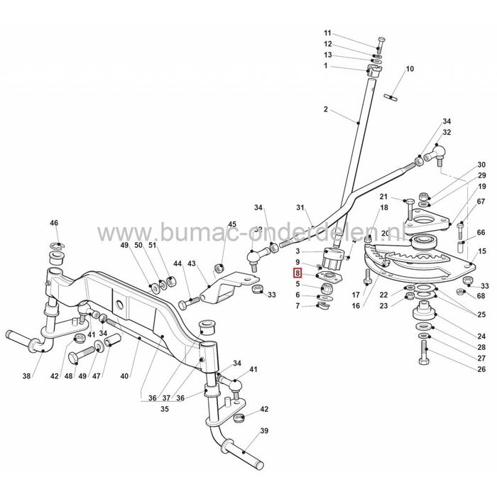 Houder voor Stuurstanglager CASTELGARDEN - STIGA - ALPINA - MOUNTFIELD Zitmaaier - Frontmaaier - Tuintrekker, Houder Lagers Stuurinrichting
