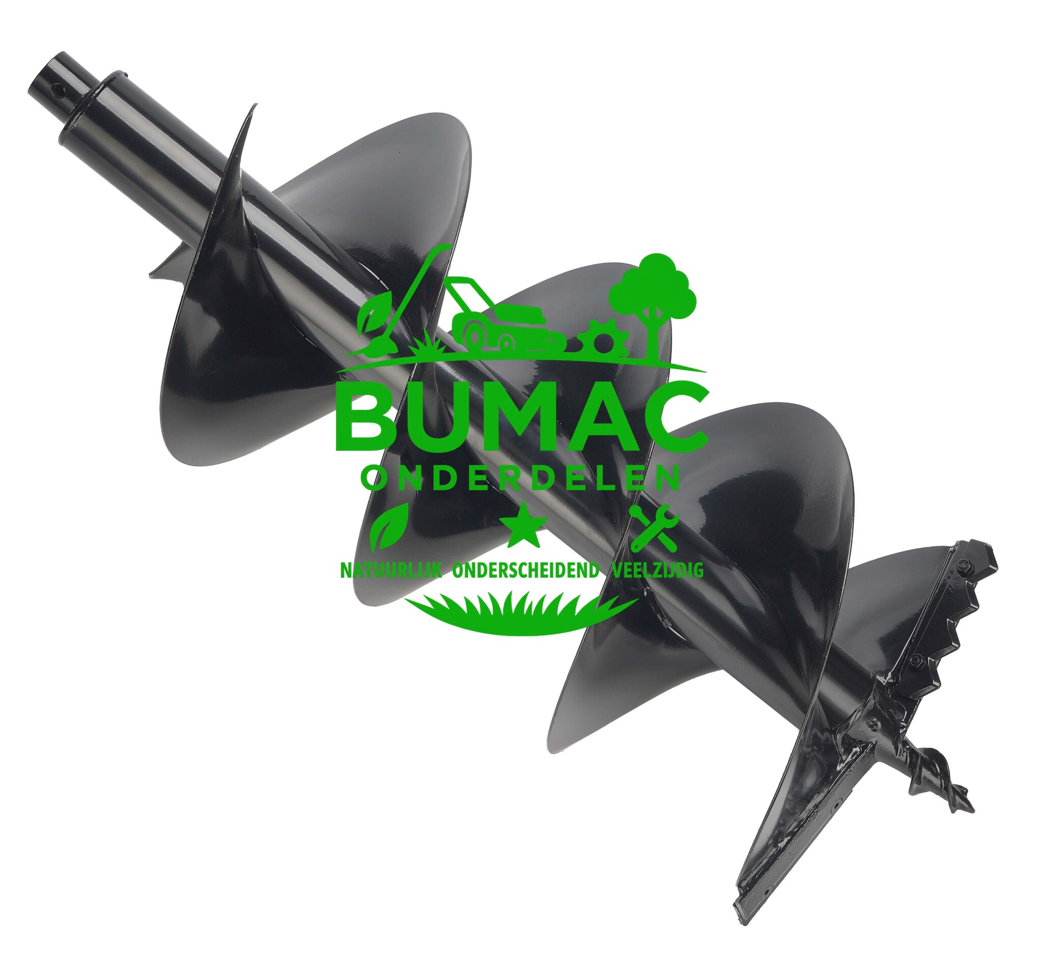 Grondboor 12" (30,48 cm) met dubbele winding en Ø20 mm aansluiting, geschikt voor Cramer en Greenworks machines, booraccessoire voor tuinmachine onderdeel