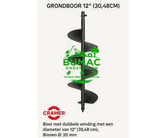 Grondboor 30,48 cm met Dubbele Winding, Ø20 mm, onderdeel