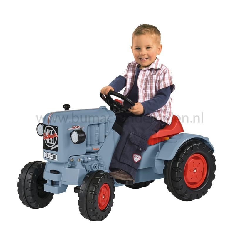 BIG Traptrekker Eicher Diesel ED16, kindertraptractor met kettingaandrijving en verstelbare zitting in 3 standen, draagvermogen tot 50 kg, speelgoed tractor voor kinderen vanaf 3 jaar, onderdeel