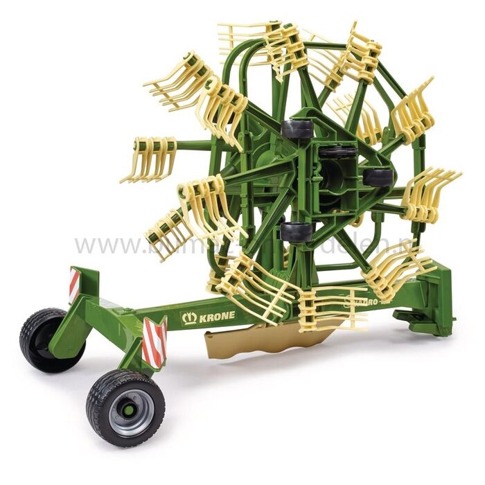 Bruder Dubbele cirkelhark Krone Swadro 761 speelgoed, schaal 1:16 met beweegbare tanden, inklapbare armen en steunpoot, aanhanger voor Profi-serie tractoren, onderdeel