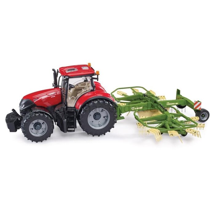 Bruder Dubbele cirkelhark Krone Swadro 761 speelgoed, schaal 1:16 met beweegbare tanden, inklapbare armen en steunpoot, aanhanger voor Profi-serie tractoren, onderdeel