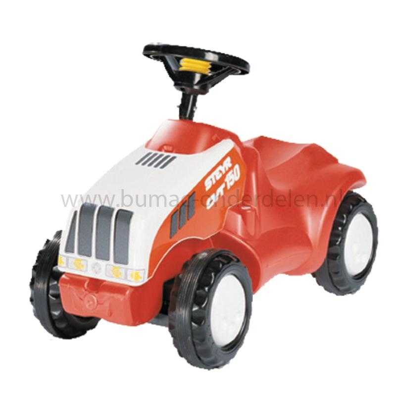 Rolly Toys rollyMinitrac Steyr 4115 Multi, looptractor speelgoed, Steyr CVT 150 kindertractor, traptractor met claxon, opbergruimte en fluisterbanden, onderdeel