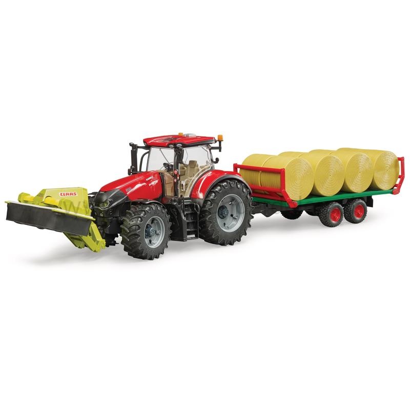 Bruder Case IH Optum 300 CVX speelgoed tractor schaal 1:16, tractor met cabine, stuurbare vooras, motorkap die open kan, afneembare wielen en achterkoppeling, onderdeel