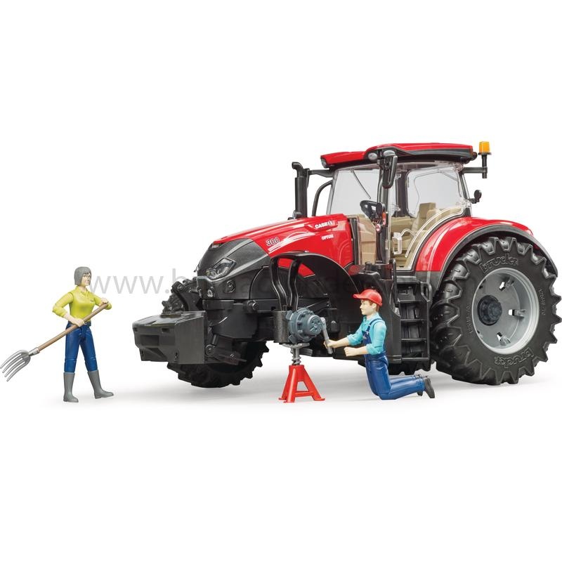 Bruder Case IH Optum 300 CVX speelgoed tractor schaal 1:16, tractor met cabine, stuurbare vooras, motorkap die open kan, afneembare wielen en achterkoppeling, onderdeel