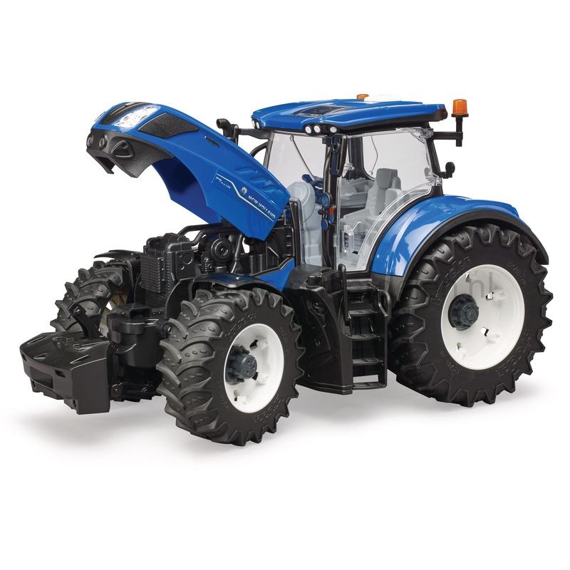 Bruder New Holland T7.315 speelgoed tractor schaal 1:16, tractor met cabine, stuurbare vooras, openende deuren, afneembare wielen en achterkoppeling, onderdeel