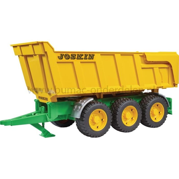 Bruder Joskin 3-assige Kipper speelgoed aanhanger schaal 1:16, met kiepbak, achterklep, graanluik en inklapbare steunpoot, stevige boerderij speelgoed aanhanger onderdeel