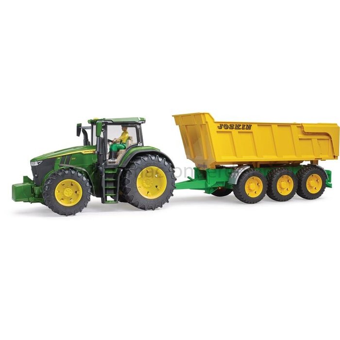 Bruder Joskin 3-assige Kipper speelgoed aanhanger schaal 1:16, met kiepbak, achterklep, graanluik en inklapbare steunpoot, stevige boerderij speelgoed aanhanger onderdeel