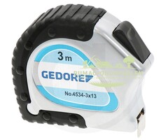 Rolbandmaat 3 meter x 13 mm – GEDORE, compacte kunststof behuizing met stalen meetlint, onderdeel