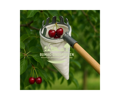 Praktische fruitplukker voor het oogsten op hoogte en zonder ladder - ideaal voor het voorzichtig en effectief verzamelen van noten, appels, peren, kersen, pruimen en vele andere fruitsoorten. Met een sterke linnen zak om sinaasappels, perziken, grotere m