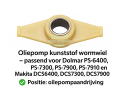 Wormwiel oliepompaandrijving – Dolmar PS-6400, PS-7300, PS-7900, PS-7910 en Makita DCS6400, DCS7300, DCS7900