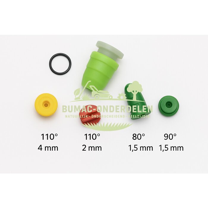 5-delige sproeidoppen set met O-ring voor spuitlans, geschikt voor tuin- en drukspuiten van o.a. Titan, Profession & MX20 – cirkel- en waaiermondstukken met verschillende diameters voor precisiesproeiwerk, universeel onderdeel
