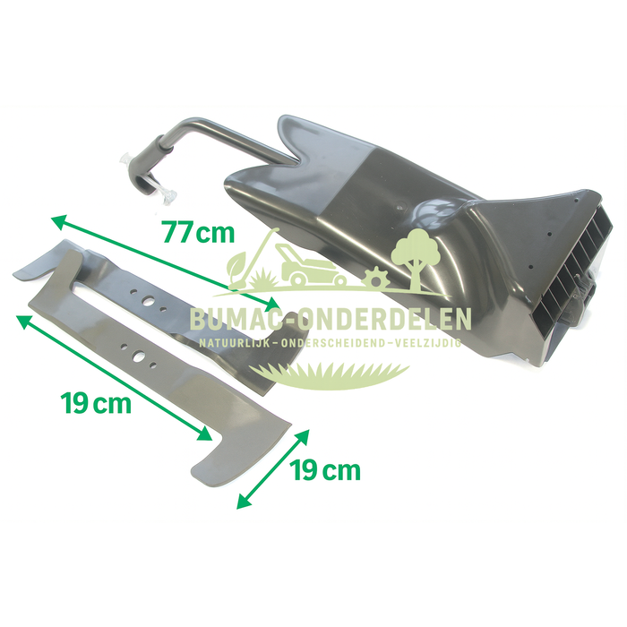 Mulchset – Complete Mulchplug met Mulchmes voor Castelgarden TC102 zitmaaier vanaf bouwjaar 2006 – Geschikt voor meerdere merken en modellen met 102 cm maaidek – Hoogwaardig tuinmachine onderdeel