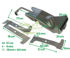 Mulchset – Mulchplug met Mulchmes voor Castelgarden TC102 vanaf 2006, onderdeel