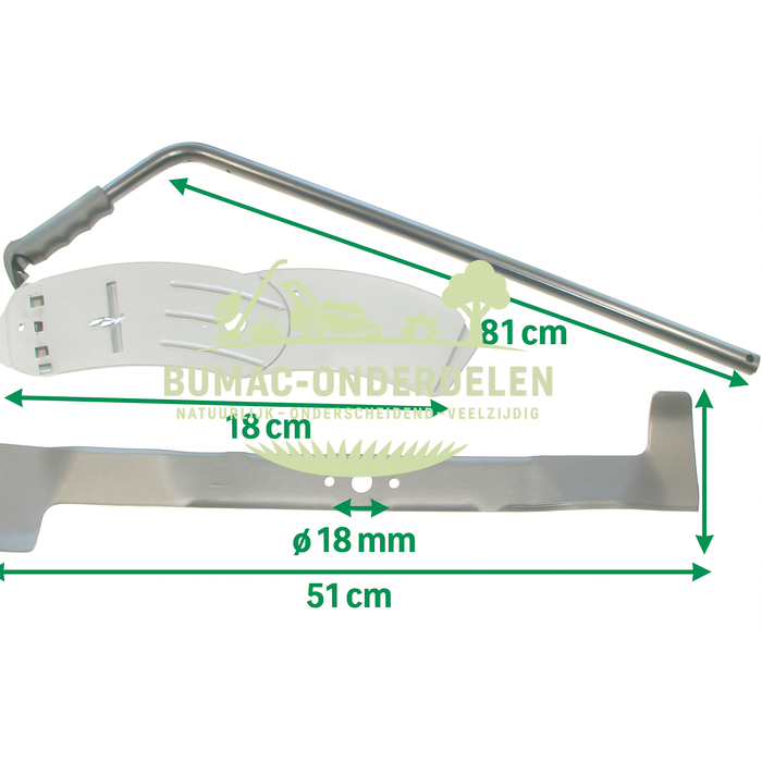 Mulchset – Complete Mulchplug met Mulchmes voor Castelgarden TC72 zitmaaier – Geschikt voor meerdere merken en modellen met 72 cm maaidek – Hoogwaardig tuinmachine onderdeel