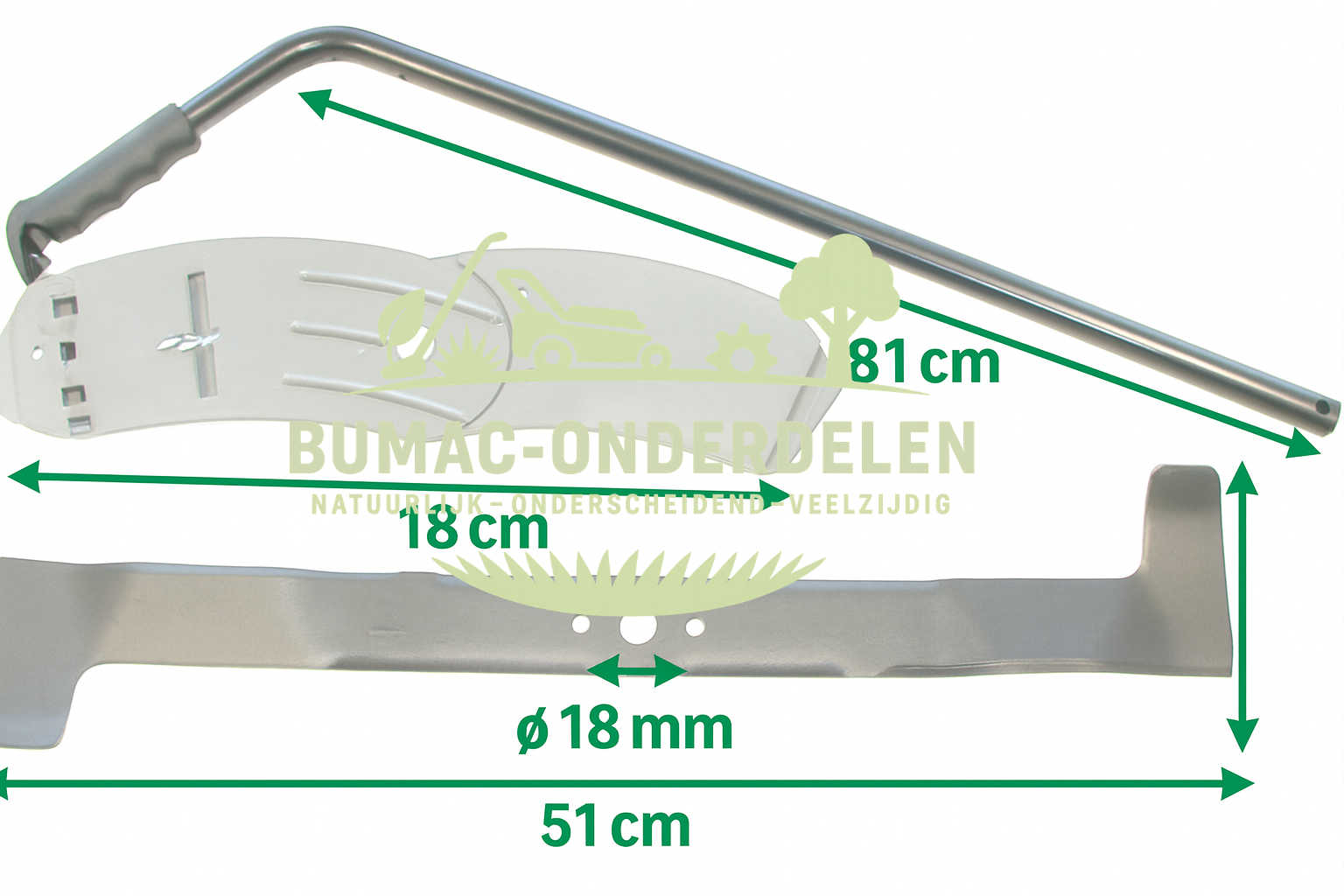 Mulchset – Complete Mulchplug met Mulchmes voor Castelgarden TC72 zitmaaier – Geschikt voor meerdere merken en modellen met 72 cm maaidek – Hoogwaardig tuinmachine onderdeel