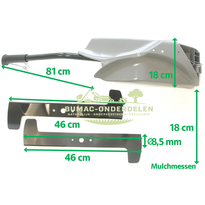 Mulchset 92 cm – Complete Mulchkit voor Castelgarden TC92 en compatibele zitmaaiers – Inclusief Mulchplug en Mulchmes – Hoogwaardig tuinmachine onderdeel