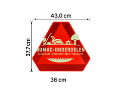 Waarschuwingsbord langzaam verkeer – Kunststof – 430×377 mm – ECE R150 – onderdeel