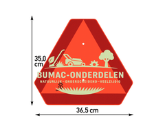 Waarschuwingsbord langzaam verkeer – Aluminium – 350×365 mm – ECE 69 Type II – onderdeel