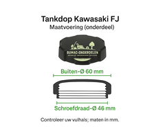 Tankdop Kawasaki FJ-serie (o.a. FJ180V) – 46/50/60 mm, grasmaaier onderdeel