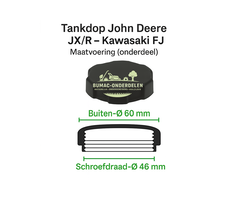 Tankdop Kawasaki FJ-motor – John Deere JX/R-serie – 46/50/60 mm, onderdeel