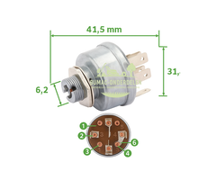 Contactslot Zitmaaier & Tuintractor – 12V, 6 aansluitingen, onderdeel