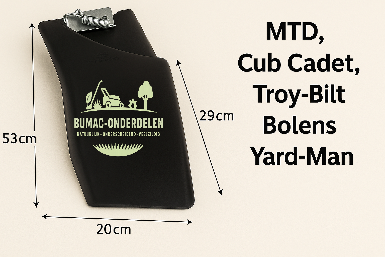 MTD Kunststof Zij-uitworp Flap met Veer en Pen voor MTD 13BH661C642, Cub Cadet LT1042, Troy-Bilt Bronco, Bolens 13AM762F765 en Yard-Man 13AD675G678 – Grasgeleider voor Maaidek met Zijuitworp, onderdeel
