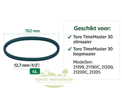 Toro Universele V-snaar 1/2" x 30" (12,7 x 762 mm) – vervangend voor Toro TimeMaster 30, onderdeel