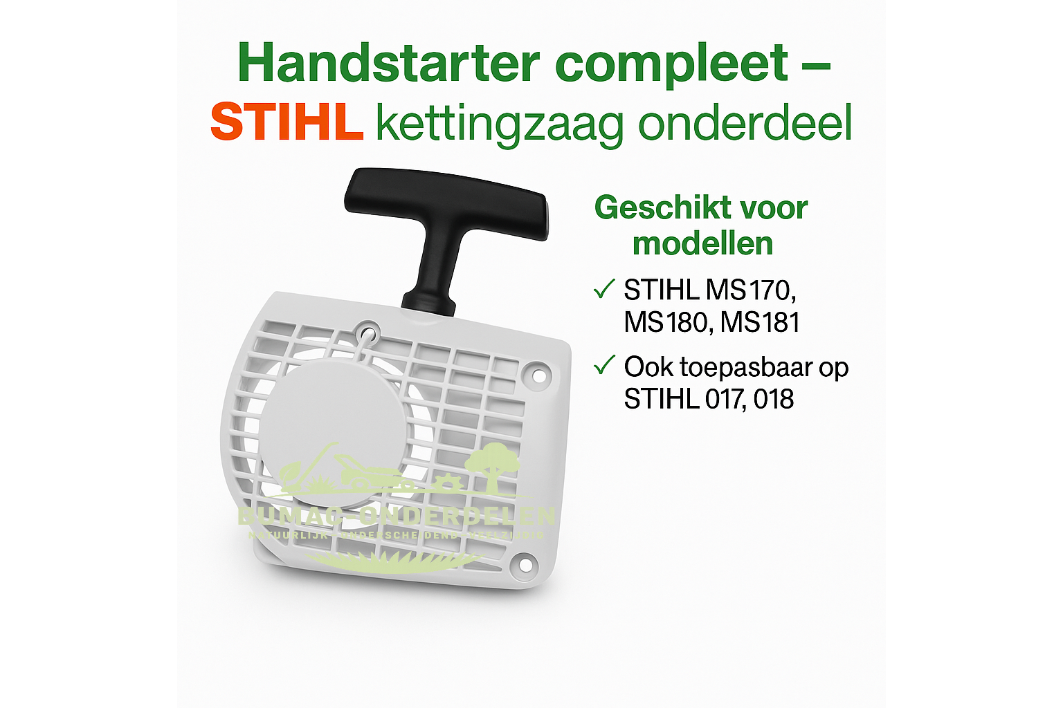 Stihl Handstarter compleet met startkoord en greep voor Stihl MS170, MS180, MS181 kettingzagen, startmechanisme voor kettingzaag, onderdeel