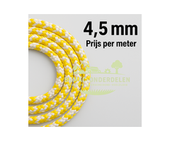 Starterkoord Versterkt 4,5 mm, Per Meter Verkoop, 16-voudig Polyamide Gevlochten Starttouw voor Repeteerstarter en Handstarter Onderdeel