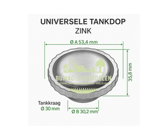 Universele Tankdop Zink Ø30 mm met Be- en Ontluchting, Niet-afsluitbaar Onderdeel