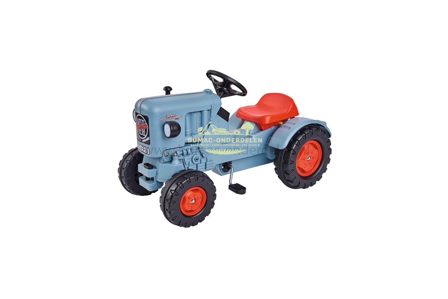 BIG Traptrekker Eicher Diesel ED16, kindertraptractor met kettingaandrijving en verstelbare zitting in 3 standen, draagvermogen tot 50 kg, speelgoed tractor voor kinderen vanaf 3 jaar, onderdeel