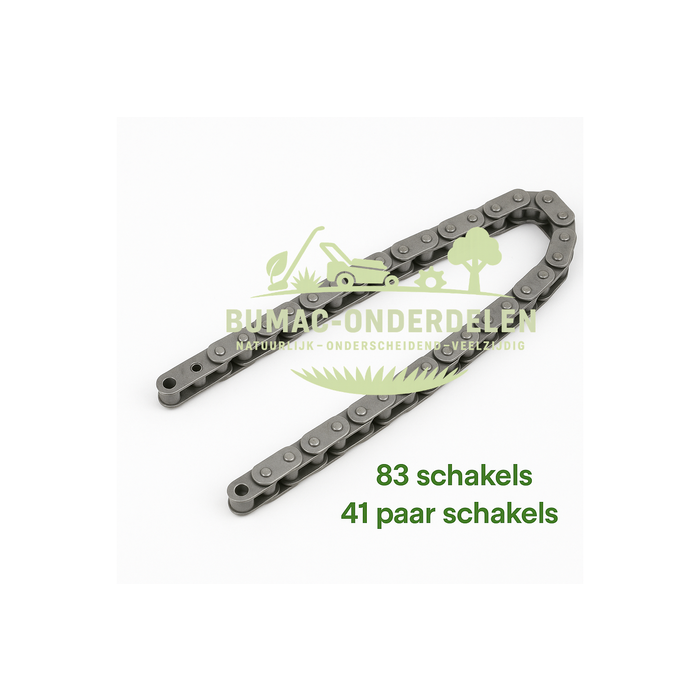 Stuurketting 83 schakels – ketting stuurinrichting / besturingsketting voor Stiga Park 320, 420, 520, 540, 620, 720, 740, Park Compact en Castelgarden 4135H, 4140H, 4155H, XK 140 HD; geschikt voor Mountfield frontmaaiers, zitmaaier stuuronderdeel