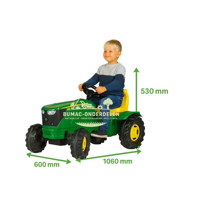 Rolly Toys rollyFarmtrac John Deere 6210R traptractor, stoere speelgoedtractor met verstelbare stoel, fluisterstille banden, kettingaandrijving en opklapbare motorkap, geschikt vanaf 3 jaar, stevig kindertractor onderdeel