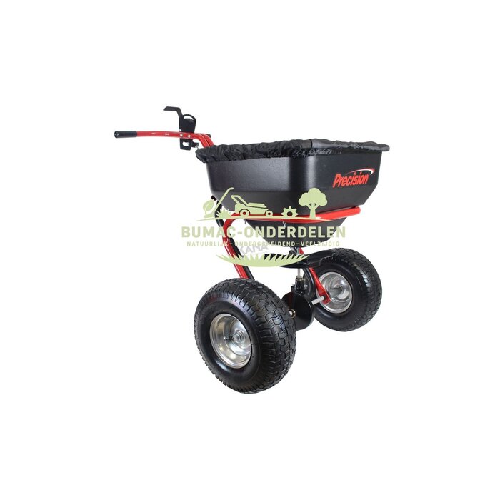 Turfmaster Meststofstrooier 60 kg, Professionele Strooiwagen voor Kunstmest, Kalk, Graszaad en Zout, Duurzaam Metalen Frame met Tandwielkast en Smeernippel, Verstelbare Dosering met Metalen Stang, 15” Luchtbanden en Afdekhoes, onderdeel